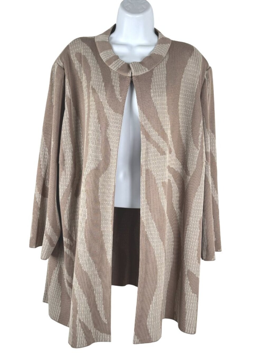Ming Wang Cardigan Jacket 2X Zebra Print Multicolored Knit Acrylic Nylon CJ-2429